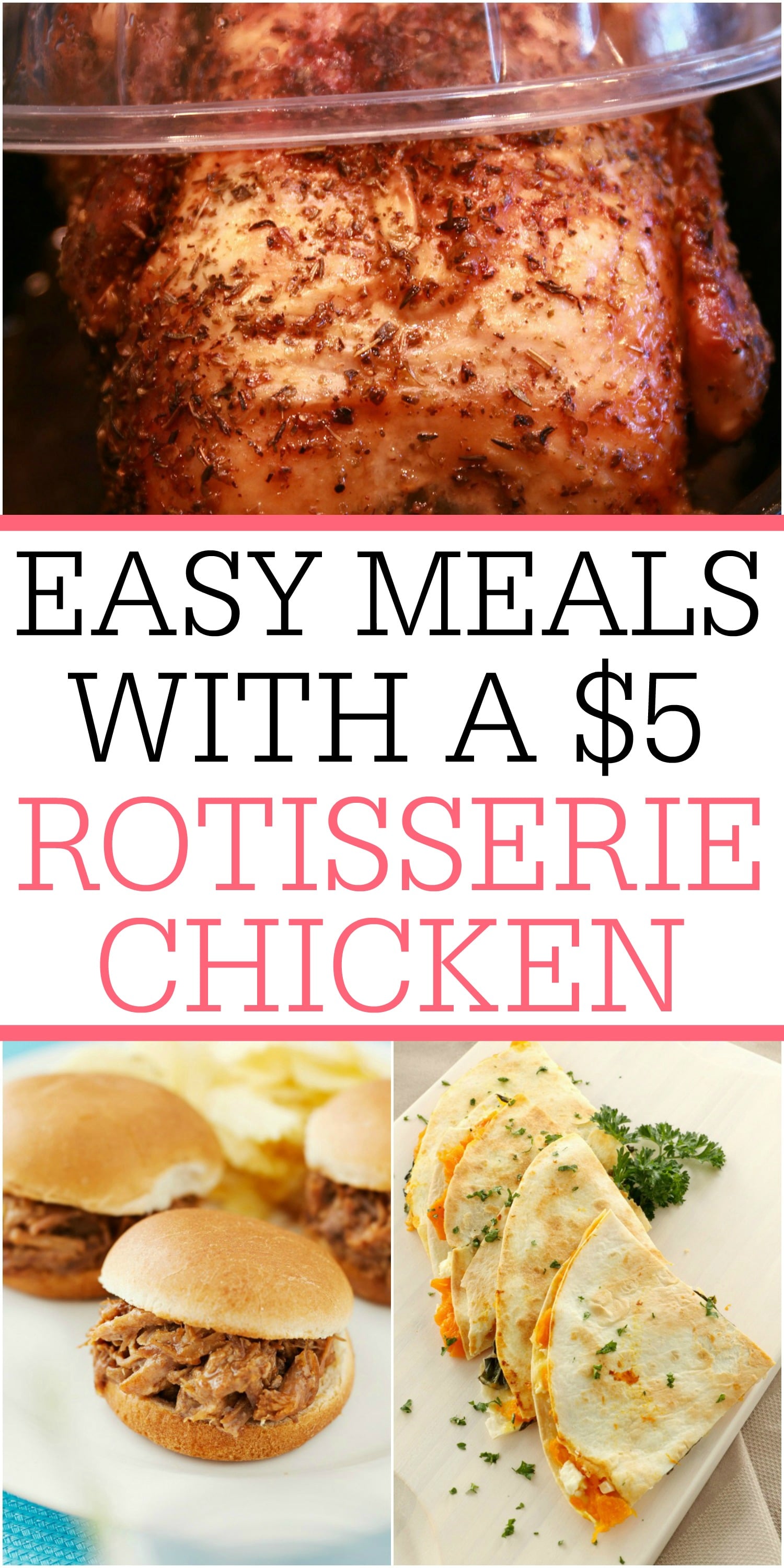 Skip the carry-out and save money with a rotisserie chicken. You can make these easy meals with a $5 rotisserie chicken. #4 is my favorite!
