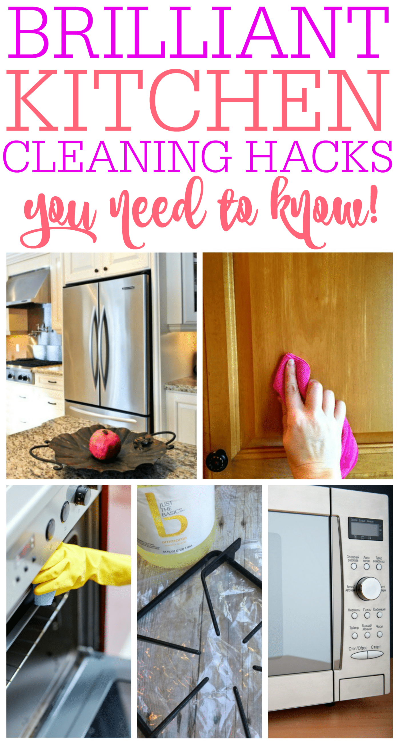 Don't spend all your time cleaning the kitchen. Check out these brilliant kitchen cleaning hacks you need to know. They make cleaning easier!