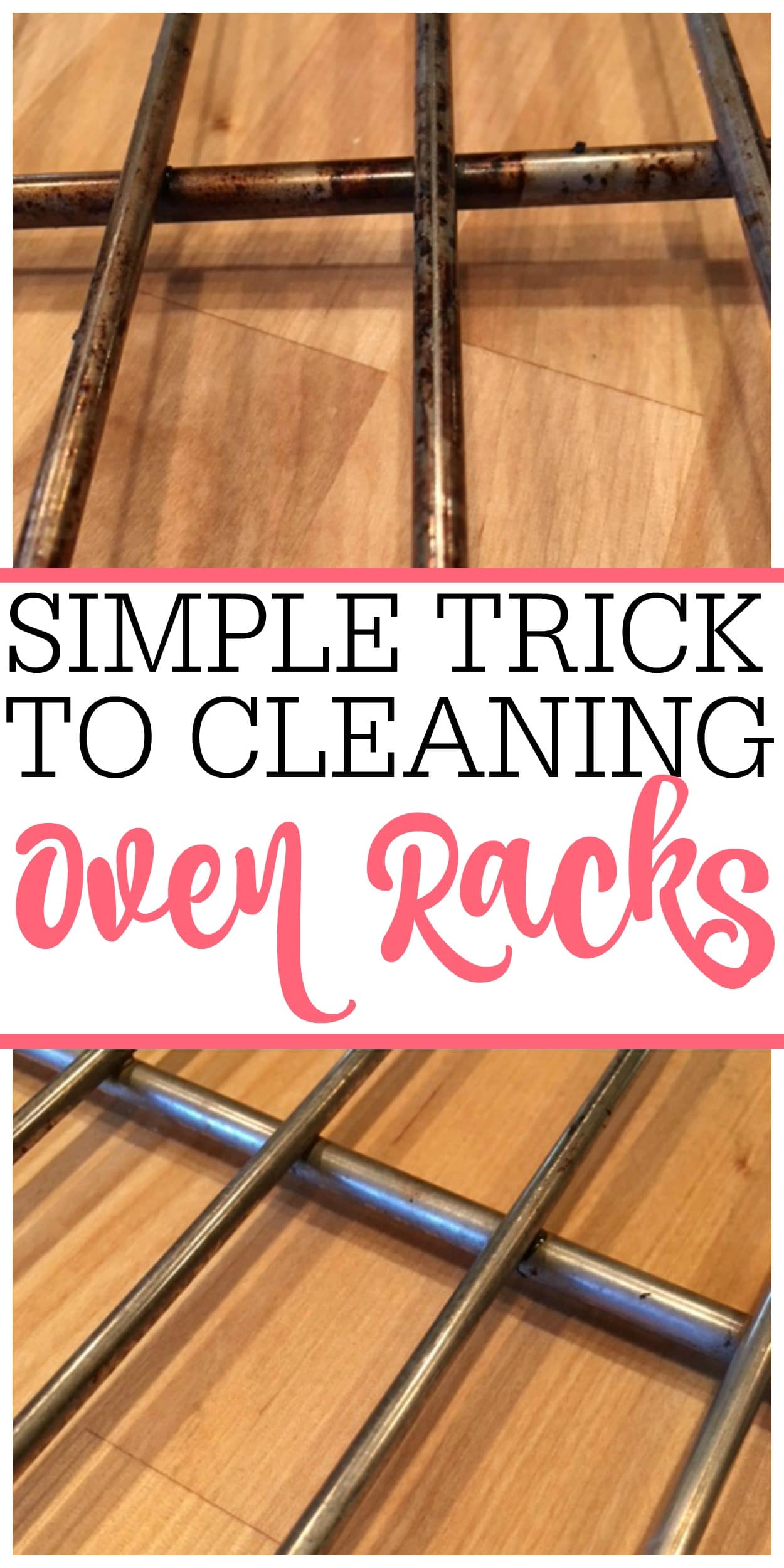 Tired of dirty oven racks? Check out this easy no-scrub trick for cleaning oven racks. You can clean oven racks without a bunch of scrubbing.