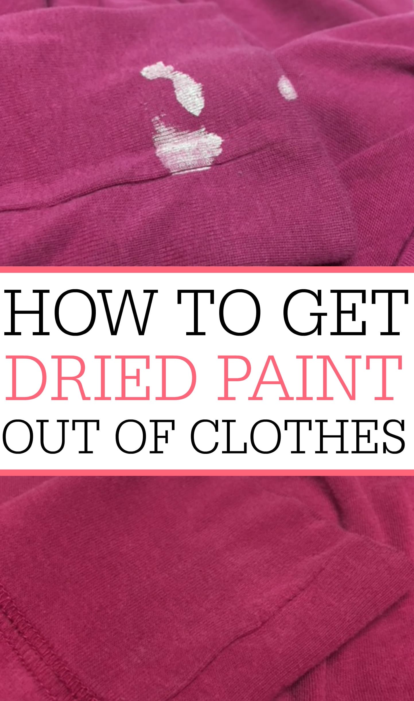 Trying to get dried paint out of clothes? You can easily get dried paint out of clothes at home. You probably already have everything you need. Check out how to get dried paint out of clothes to save your favorite clothes from the rag bin!