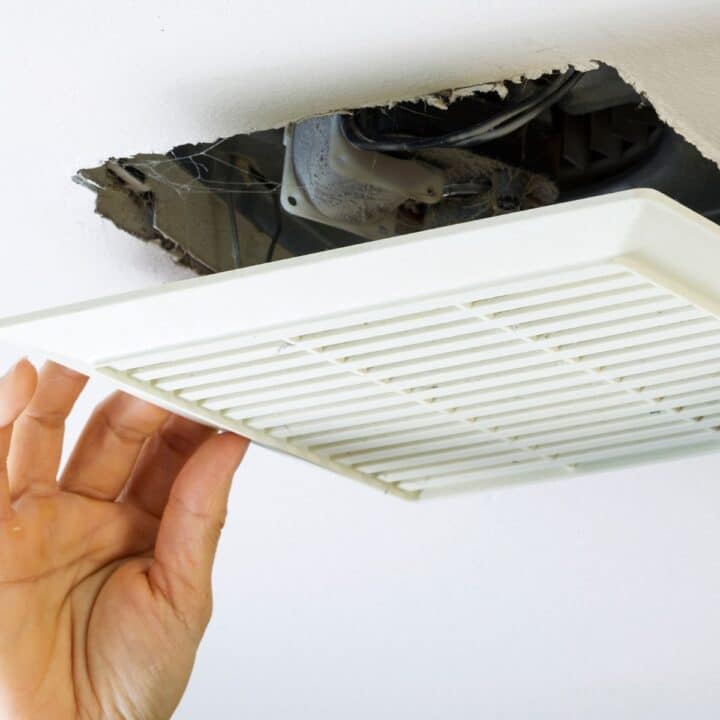 how to clean bathroom exhaust fan cover dust buildup