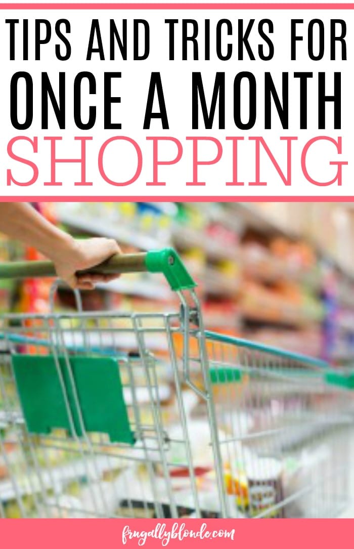 Want to improve your grocery budget? Check out these simple tips and tricks for once a month shopping. Save time and money with these easy tips.
