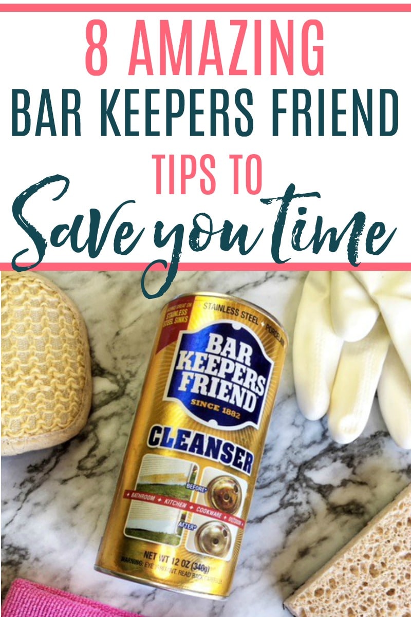 Want to save time and still have a clean house? Check out these bar keepers friend uses that will save you time. Spend less time cleaning and more time relaxing with these amazing uses for bar keepers friend.