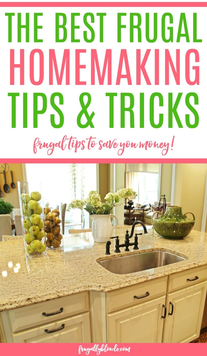 Trying to save more money? Check out these frugal homemaking tips to help you live a frugal life without sacrificing. Get the best frugal tips and life hacks.
