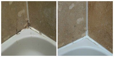 clean moldy caulk