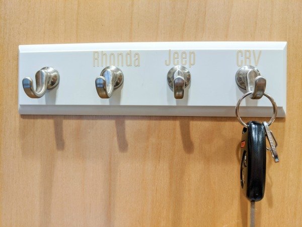 car keys in cabinet