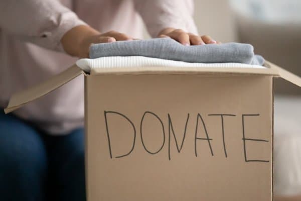 donation box to get rid of clutter