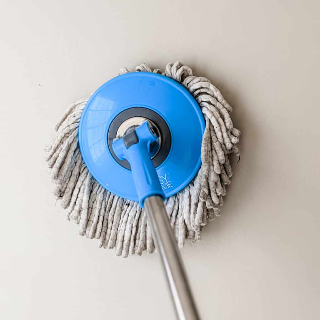 washing walls with a spin mop