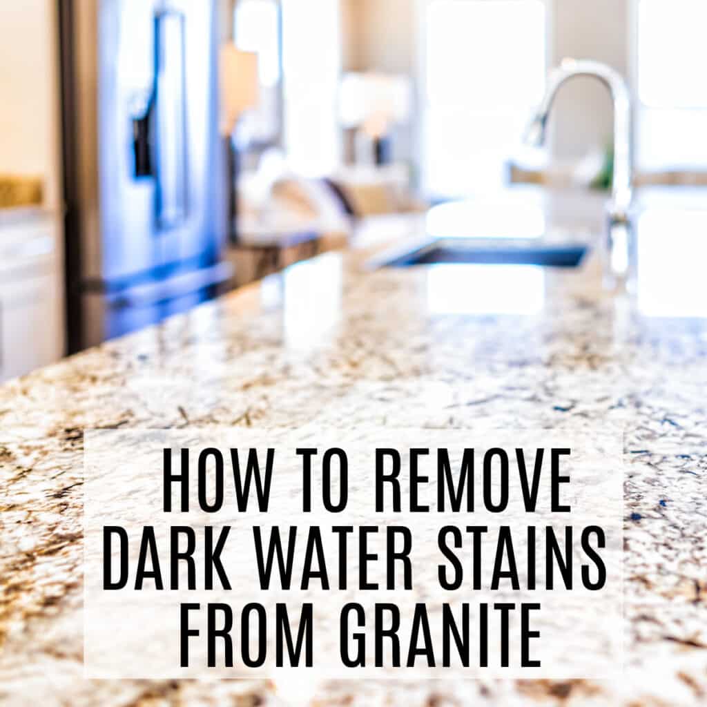 how to remove dark water stains from granite